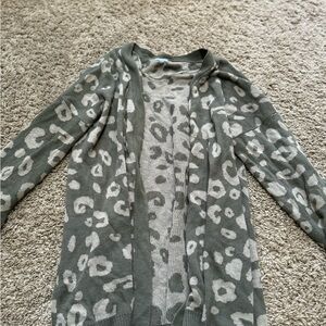 Leopard Print Olive Green Sweater